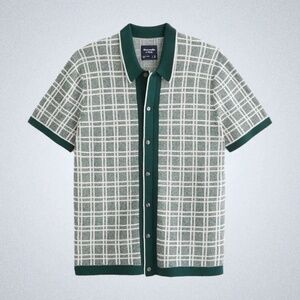 Abercrombie Men's Tipped Button-Through Sweater Polo